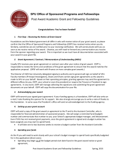 Academic Grant Guidelines: Post-award
