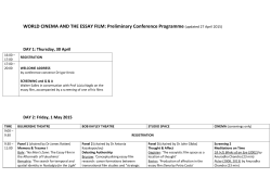 WORLD CINEMA AND THE ESSAY FILM: Preliminary Conference