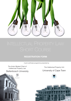 INTELLECTUAL PROPERTY LAW SHORT COURSE