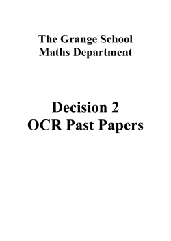 D2 Past Paper Booklet - The Grange School Blogs