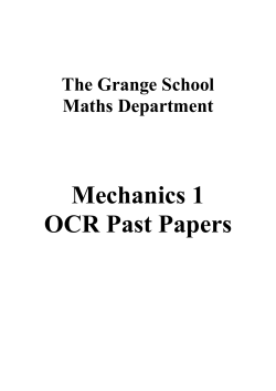 M1 Past Paper Booklet - The Grange School Blogs