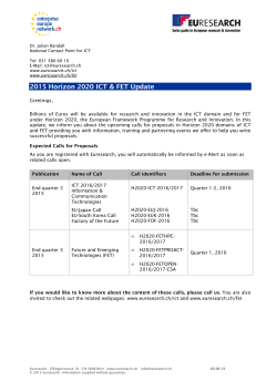 2015 Horizon 2020 ICT & FET Update