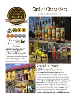 Distributor Sale Sheet 04:15 - Bloomery Plantation Distillery