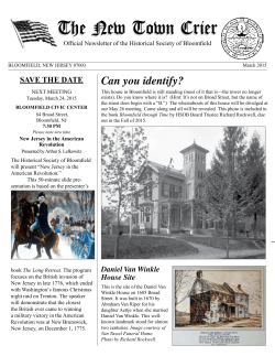 March - Historical Society of Bloomfield