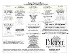 Schedule 3/6ï»¿/15 - Bloom Yoga and Wellness