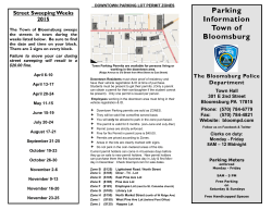 MARCH 2015 Parking Brochure - The Bloomsburg Police Department