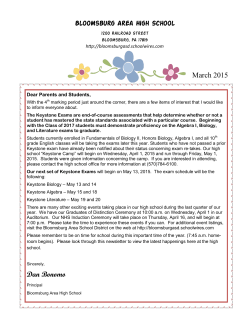 March 2015 Newsletter - Bloomsburg Area School District