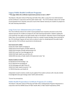 Legacy Public Health Certificate Programs