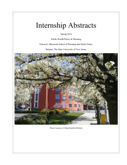 Spring 2014 Internship Abstracts - Bloustein School of Planning and