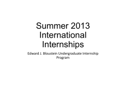 Summer 2013 International Internship Abstracts