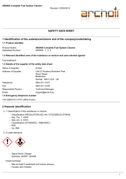 SAFETY DATA SHEET 1 Identification of the substance/mixture and