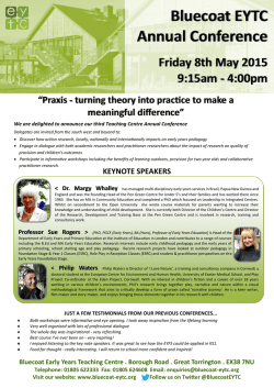 Conference Flyer & Booking Form 2015 - bluecoat