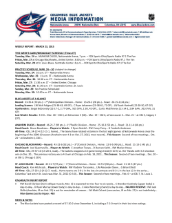 WEEKLY REPORT - Columbus Blue Jackets