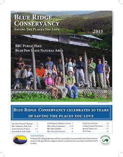 2015 Newsletter - Blue Ridge Conservancy