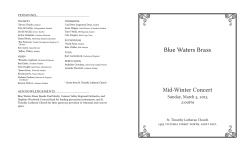 Program - Blue Waters Brass