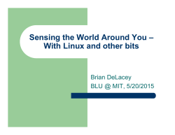 Sensing the World Around You â With Linux and other bits