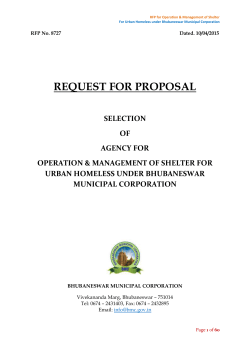 REQUEST FOR PROPOSAL - Bhubaneswar Municipal Corporation