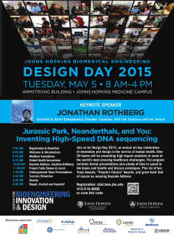 DESIGN DAY 2015 - Johns Hopkins Department of Biomedical