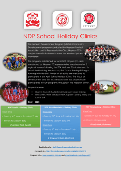 NDP School Holiday Clinics - Blue Mountains Football Club