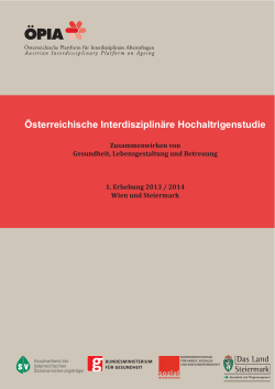 Ãsterreichische InterdisziplinÃ¤re Hochaltrigenstudie (13.5.2015)