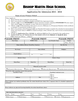 Application Form 2015 - Bishop Martin High School