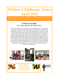 B`More Clubhouse Times April 2015