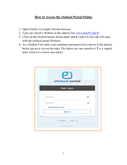 How to Access the eSchool Portal Online for Students 2014-2015