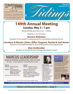 149th Annual Meeting MARCUS LeAdeRShip