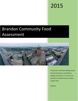 Brandon Community Food Assessment April, 2015