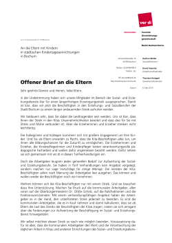 Offener Brief Erzwingungsstreik - ver.di | Bochum