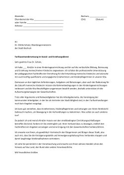 Brief von Eltern an BÃ¼rgermeister - ver.di | Bochum