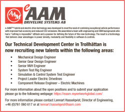 Our Technical Development Center in TrollhÃ¤ttan is now recruiting