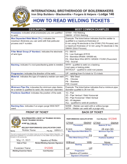 HOW TO READ WELDING TICKETS