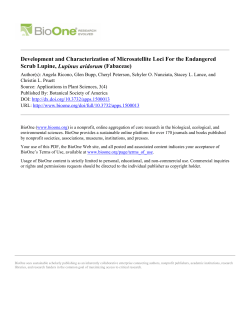 Development and Characterization of Microsatellite Loci For the