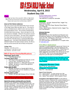 Wednesday, April 8, 2015 Student Day 133