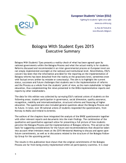 Bologna With Student Eyes 2015 Executive Summary
