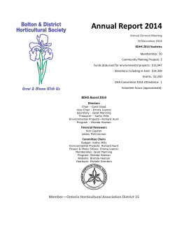 2014 Annual Report - Bolton & District Horticultural Society