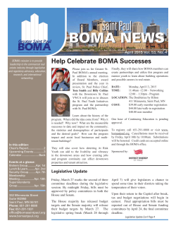 April / 2015 Newsletter - Greater Saint Paul BOMA