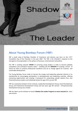 Shadow the Leader Program - Bombay Chamber of Commerce and