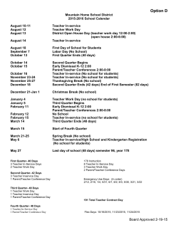 2015-2016 School Calendar - Mountain Home Public Schools