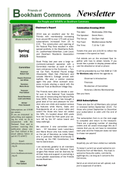 Newsletter Spring 2015 - The Friends of Bookham Commons