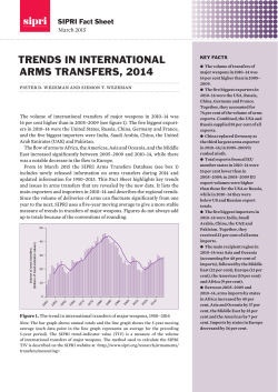 SIPRI Trends in International Arms Transfers 2014