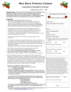Miss Berry Princess 2015 Entry Form
