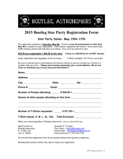 2015 Bootleg Star Party Registration Form
