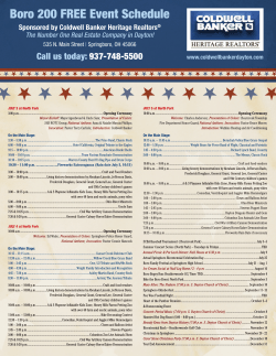boro200 Event Schedule - Springboro, Ohio Bicentennial