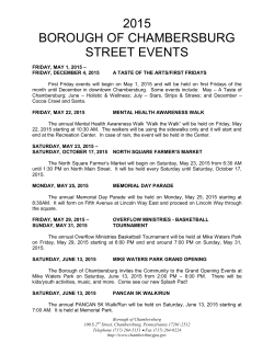 Street Events 2015 - Borough Of Chambersburg