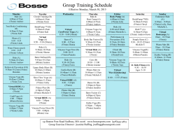 Group Training Schedule