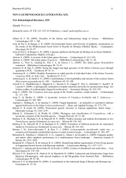 NOVÃ LICHENOLOGICKÃ LITERATURA XIX. New lichenological