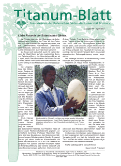 Ausgabe 44 â April 2015 - Botanische GÃ¤rten