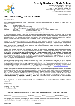 Cross Country Letter 2015